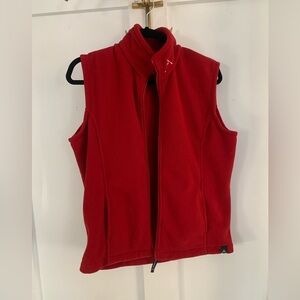 Women’s Vtg Avalanche Red Fleece Zip Up Vest with Pockets Size L